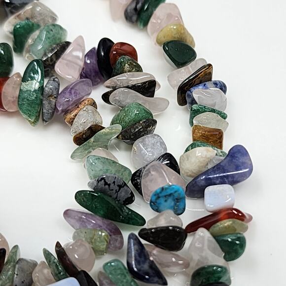 34" Multicolor Polished Stone Necklace - Picture 3 of 6